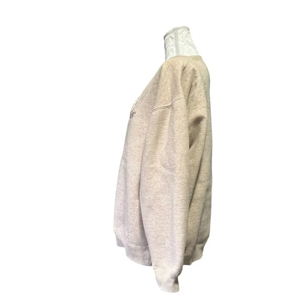 Big Dogs Embroidered Attitude Sweatshirt Patchwork Y2K Beige Medium - Picture 4 of 14